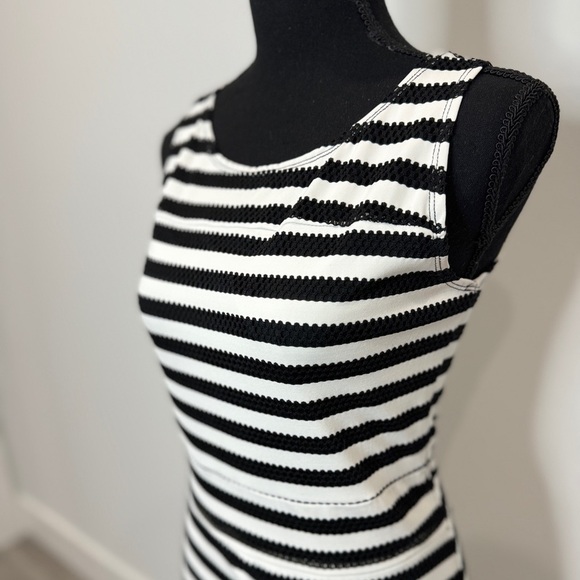 Xhilaration Black and White Stripe Midi Dress (Small) - Picture 3 of 8